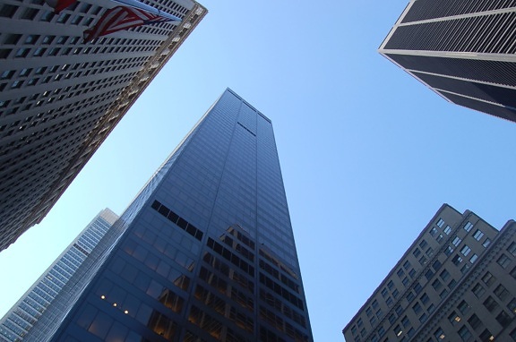 สำนักงาน อาคาร ดาวน์ สะท้อน ตึกระฟ้า เหล็ก tall ทาวเวอร์ ในเมือง หน้าต่าง