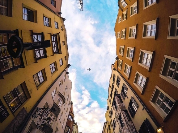 Apartament, arhitectura, street, fatada, home, blue sky