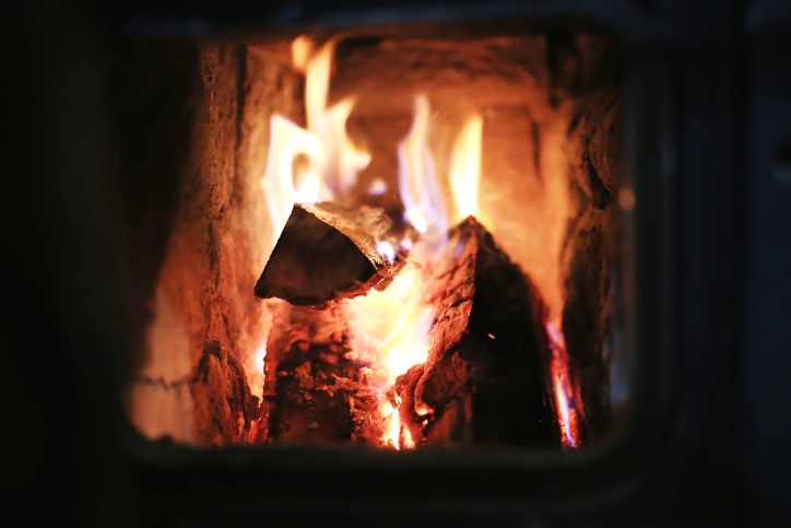 warmte, vlam, warm, rook, warm, brandhout
