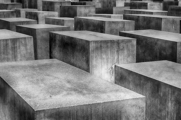 concrete, blocks, empty, square, grave