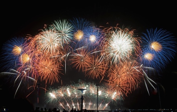 fireworks, party, night, celebration, colorful