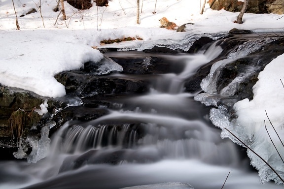 小河, 冬天, 雪, 自然, 风景, 冬天, 冰, 水, 河