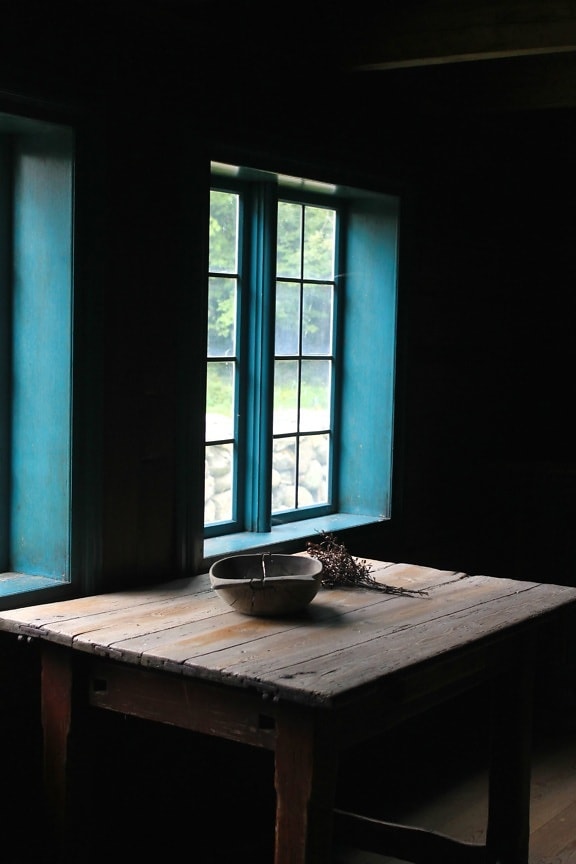rustic, table, window, wood, architecture, furniture, house