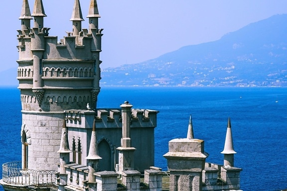 Castelo, arquitetura, arquitetura, mar, exterior