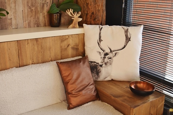 木製の壁、アパート、アーキテクチャ、雰囲気、寝室、椅子、現代、クッション