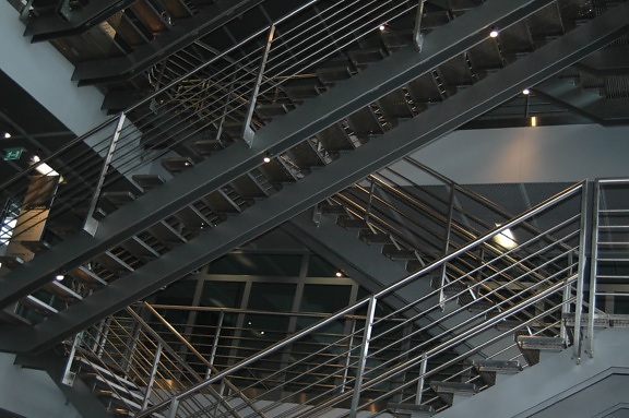 steel, building, design, industry, stairs, interior, architecture