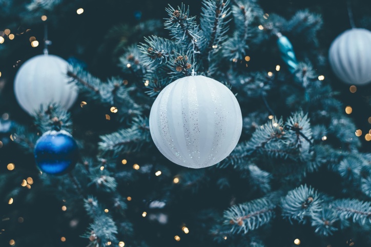 공, 크리스마스, 장식, 장식, 나무