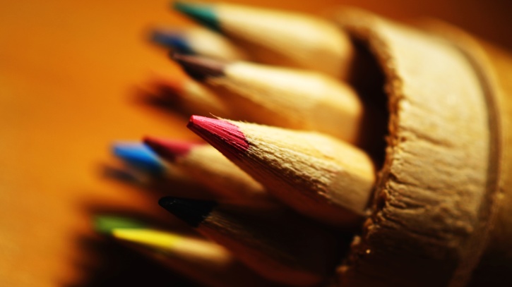 kleur, potlood, scherp, hout