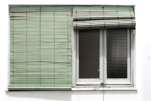 žaluzie, okna, okenní rolety, zelené