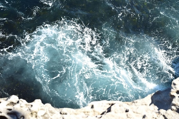 oceano, rocha, mar, água, ondas