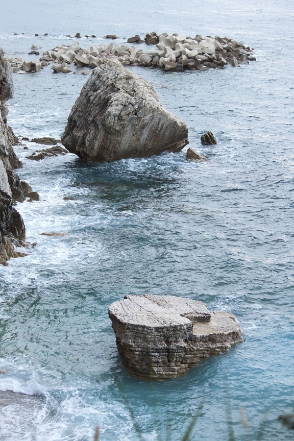rocks, sea, seascape, water, nature