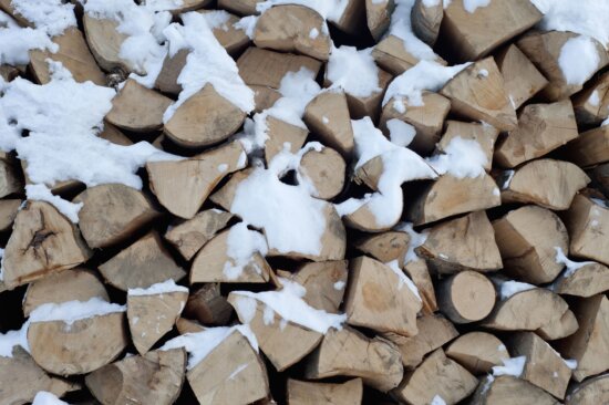 Madera, leña, frío, madera dura, helado, madera de construcción