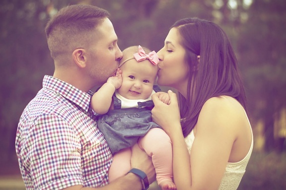 baby, girl, beautiful, kisses, love, mother, father, child, cute
