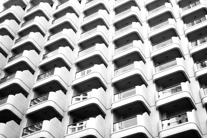 architectuur, balkons, gebouw, appartement, architectuur