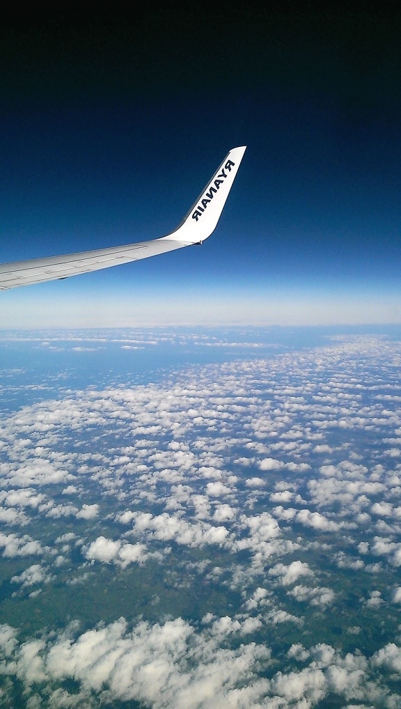 云, 地平线, 飞机, 天空