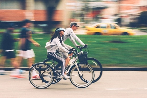 自行车, 车辆, 车轮, 道路, 速度, 运动, 街道