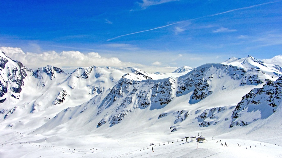 téli sport, magasság, kék, ég, mászni, felhő, fagyasztott, gleccser