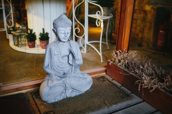скульптура, керамічні, декоративні, figurine, килимок, релігії, мистецтво, Будда, Буддизм