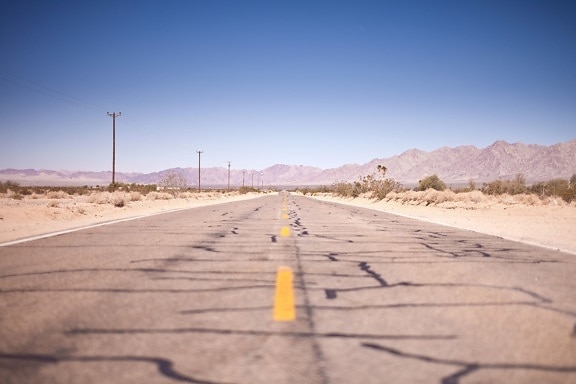Road, homok, utazás, aszfalton, kopár, sivatagos, autópálya