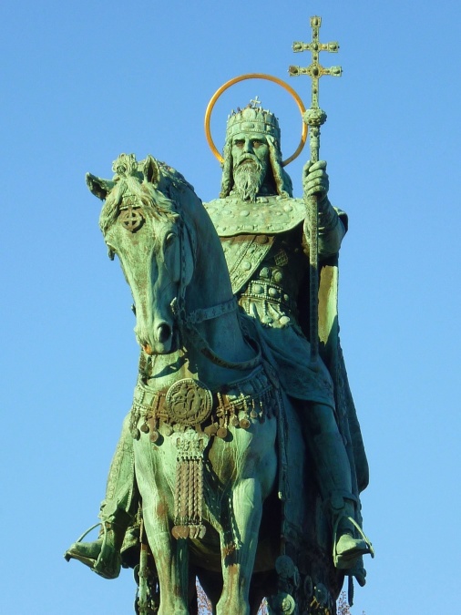 Statue, Edelmann, Pferd, Kreuz, Himmel, Kunst, Skulptur