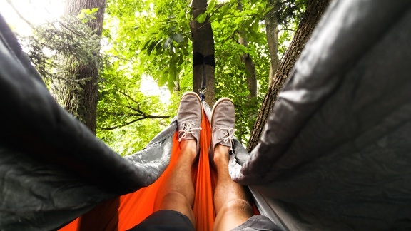 Ayakkabı, dinlenme, rahatlama, yaz, ağaç, bacaklar, eğlenceli