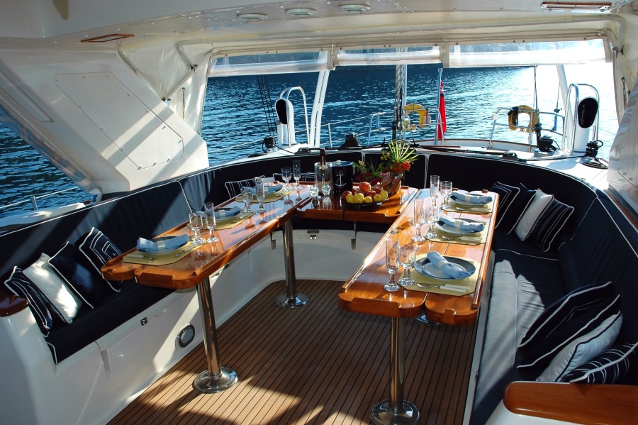 Yacht, wasser, welle, segelboot, boot, innenraum, luxus