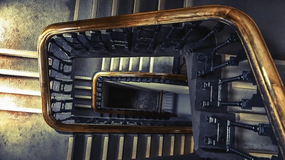 Interior, escaleras, escalera, arquitectura, perspectiva, de madera