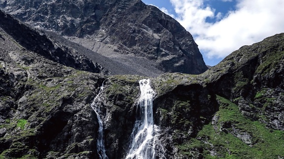 water, waterfall, landscape, mountain, nature, rocks