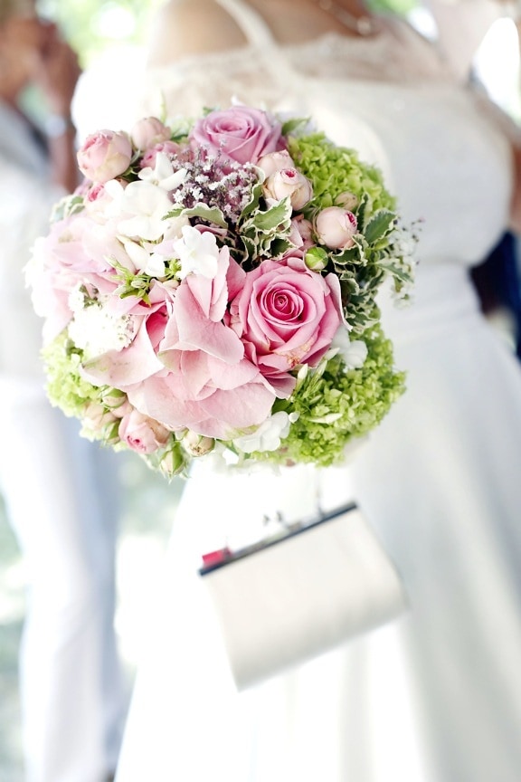 bruden, bryllup, fest, ceremoni, dekoration, dress, smukke, buket