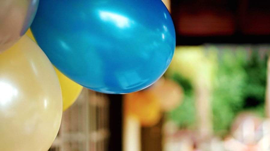 kolorowe, balony, niebieski