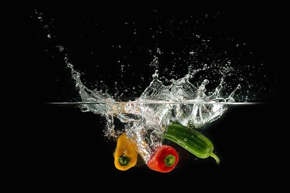 paprika, vers water, groente, fruit