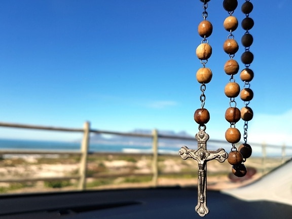 religio, cross, spiritual, symbol, wooden, beads
