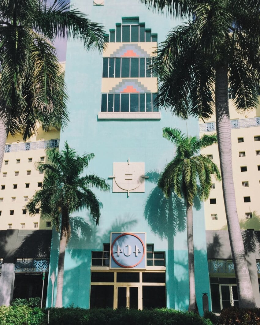 Free Picture Building Facade Palm Trees