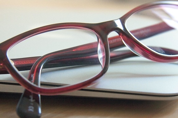 Bureau, lunettes, lentille
