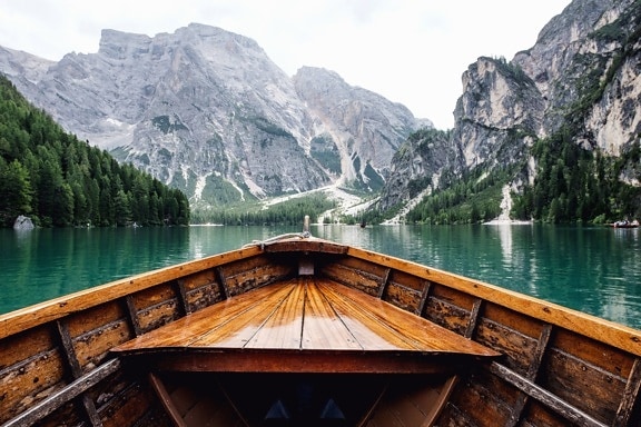 sky, summer, boat, tourism, travel, trees, water, wood,  landscape, mountain, nature