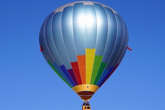 Ballon, loisirs, ciel, voyage, air, avion, aviation, panier, lumineux, coloré