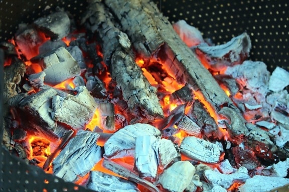 dřevo na grilování, oheň, teplo, oheň, plamen, horký