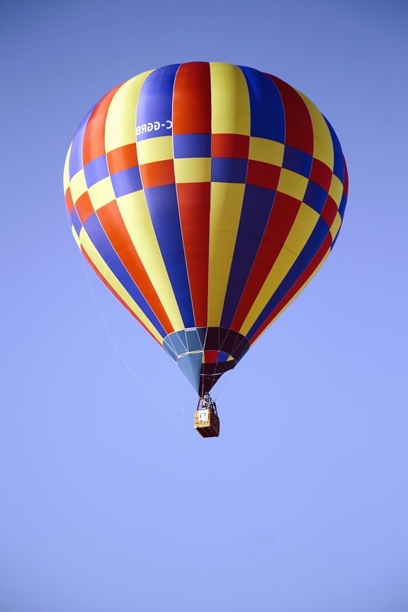 varmluftsballong, kurv, himmelen, flyr objekt, varm luft