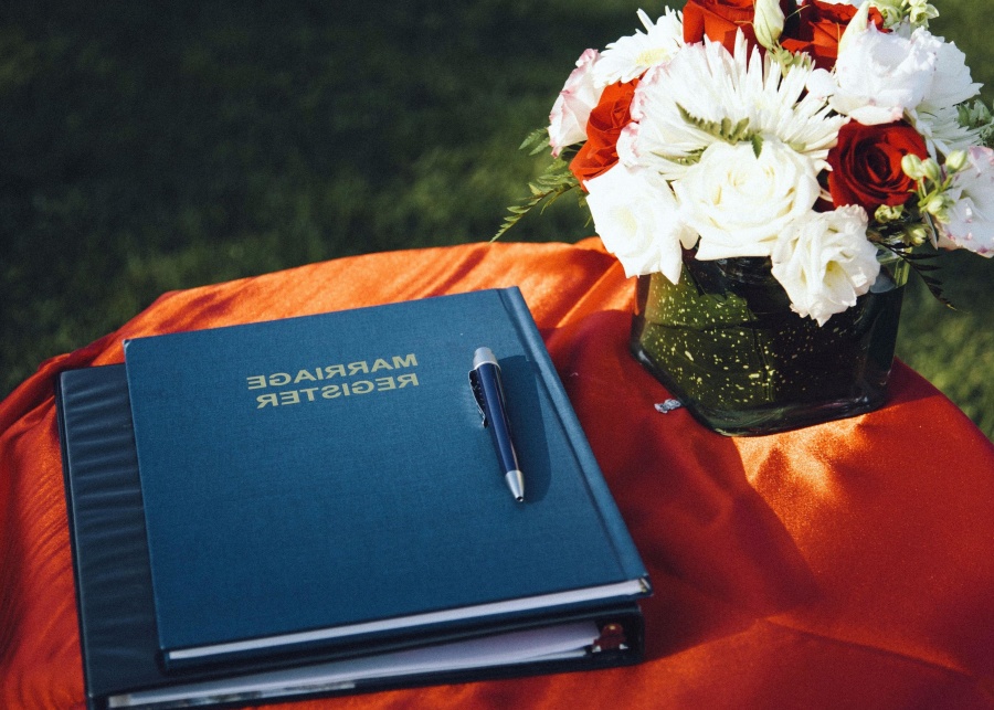book, bouquet, celebration, pencil, wedding