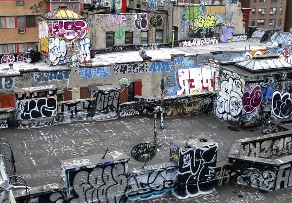 graffiti, street, umění, budovy
