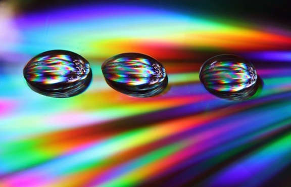 Abstracto, esfera, arco iris, color, gota de agua