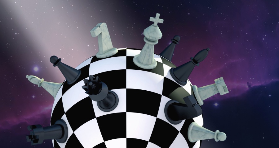 Chess, board, játék, ló, queen, tetején, király, taktika