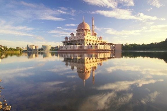moskeen, lake, eksteriør, hage, turisme