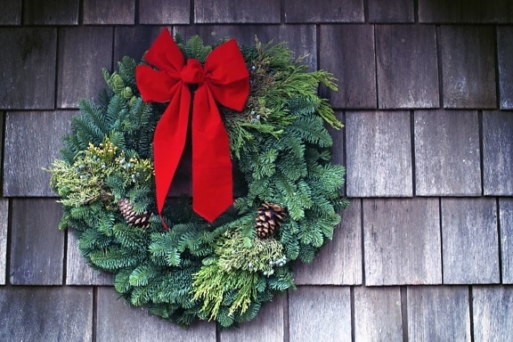 decoration, tape, Christmas, wood, textures, colors, pinecone, wall