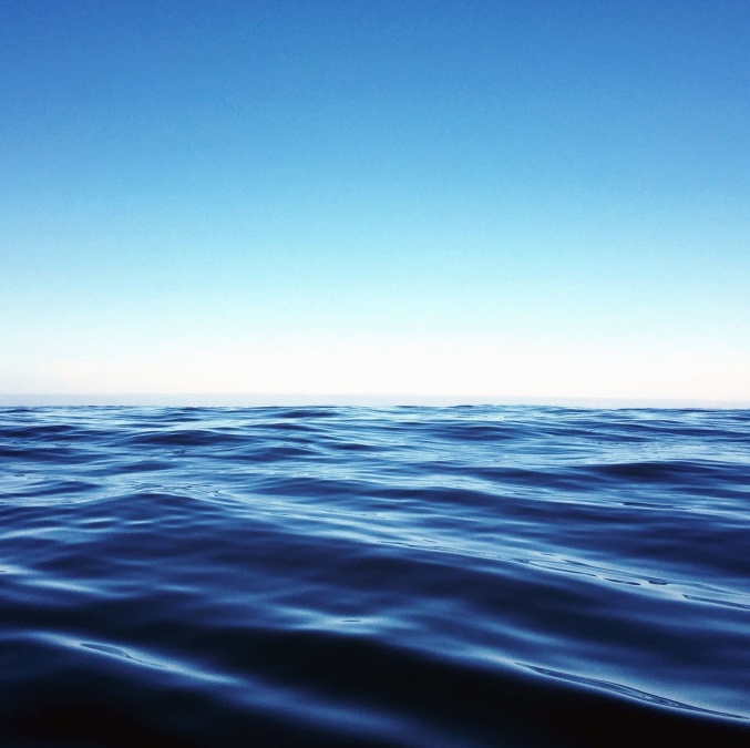 海、空、水、水平線、波