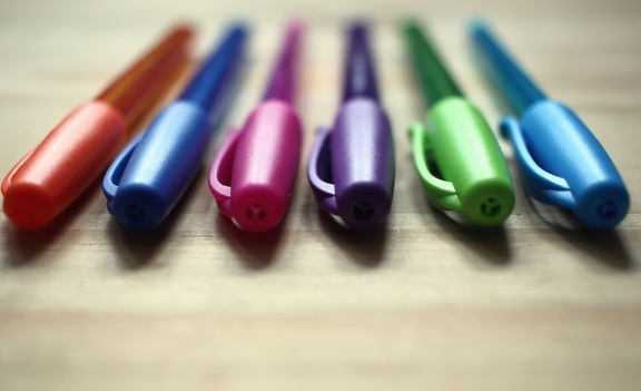 blyant, skrive, male, tabel, farverige