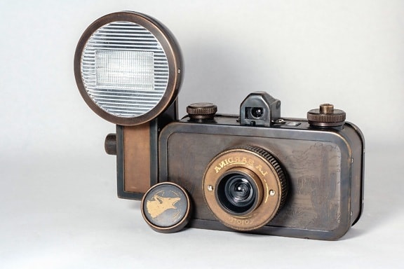 Macchina fotografica, antica, lente
