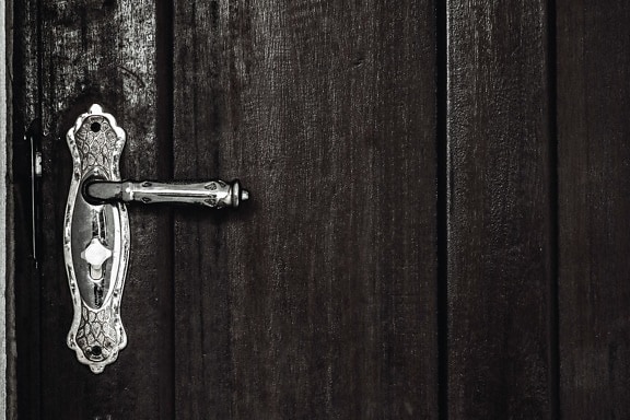 de voorkant van de deur, lock, metalen, hout, Deurknopje