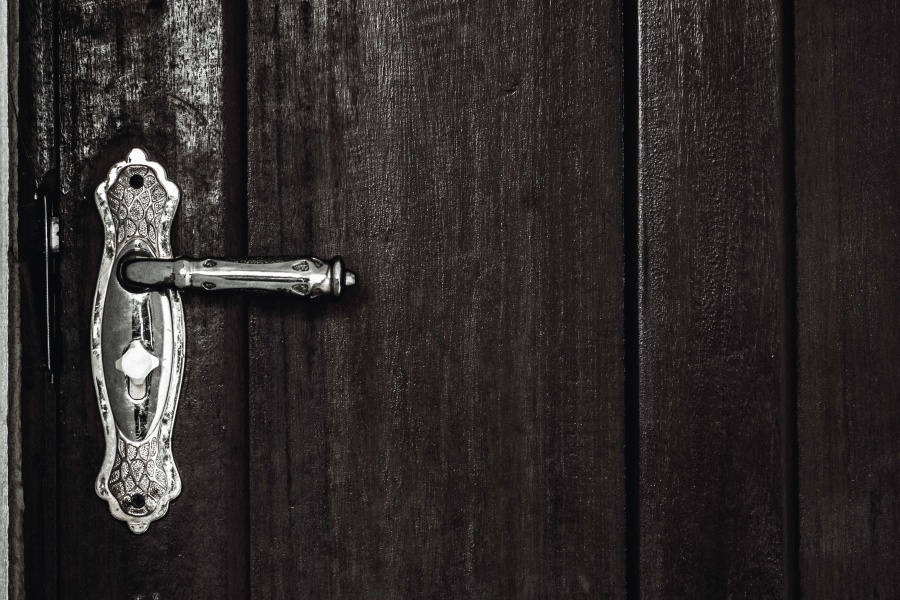 fata usa, din lemn, doorknob, blocare, metal