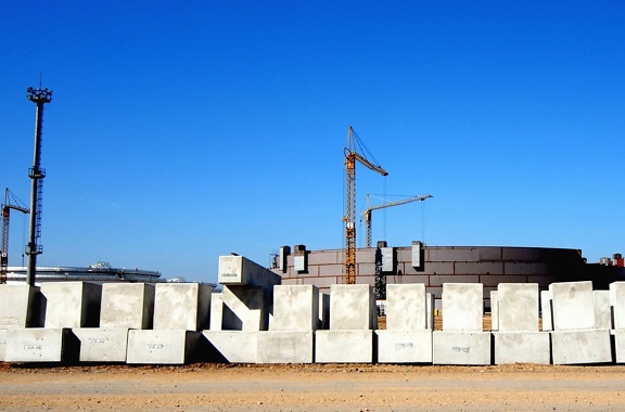 Crane, situs konstruksi, arsitektur, batu, beton, bangunan